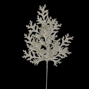 21" PLATINUM GLITTER FLAT GLITTER CEDAR SPRAY