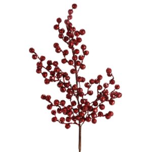 29" BURGUNDY GLITTER CRABAPPLE SPRAY