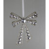 7" PLATINUM JEWEL BOW ORNAMENT