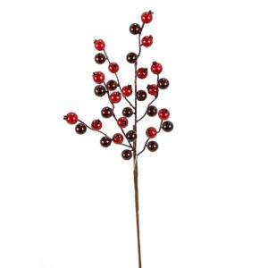 18" RED/ BURGUNDY BERRY SPRAY