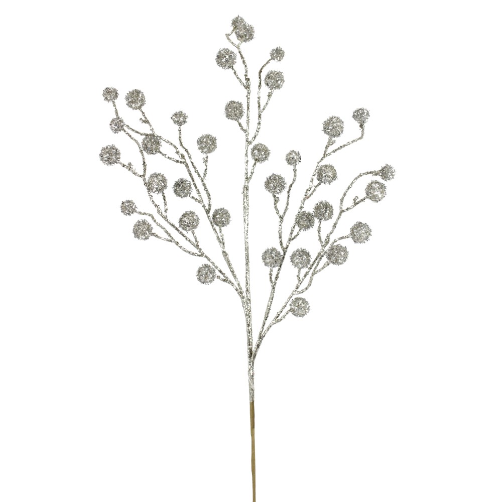 31" PLATINUM GLITTER BALL SPRAY