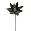 20" DARK GREEN WITH CHAMPAGNE/GOLD GLITTER POINSETTIA STEM