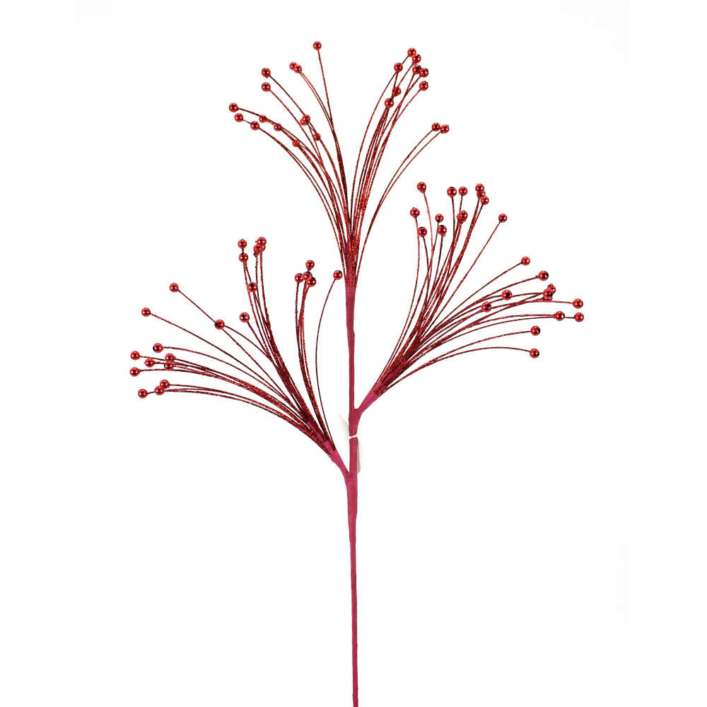 27" RED GLITTER STARBURST SPRAY