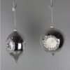 6.75" PLATINUM GLASS REFLECTOR ORNAMENT - TWO ASSORTED