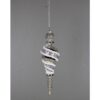 9" CHAMPAGNE-GOLD/PLATINUM/ WHITE GLASS JEWEL FINIAL ORNAMENT