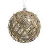 6" SILVER/ GOLD MERCURY GLASS BALL ORNAMENT