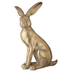 15.5" RESIN CHAMPAGNE-GOLD BUNNY