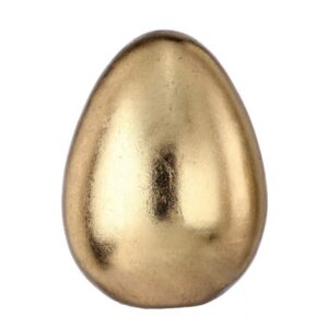 6" CHAMPAGNE-GOLD RESIN EGG
