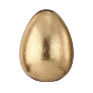 8" CHAMPAGNE-GOLD RESIN EGG