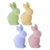 7.5" RESIN FLOCKED SITTING BUNNY - SET OF 4