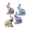 9" RESIN FOIL CHOCOLATE BUNNY - SET OF 4