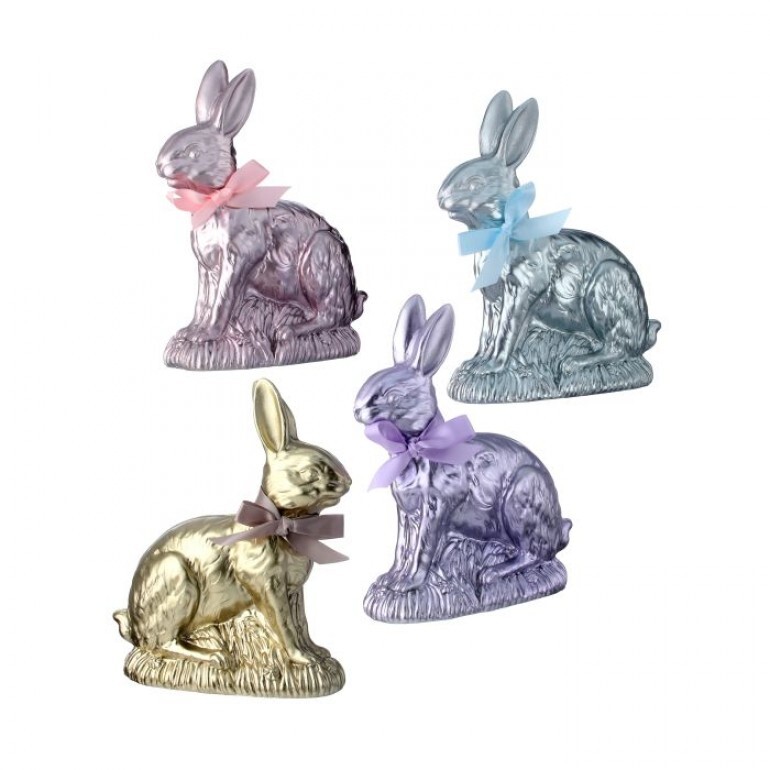 9" RESIN FOIL CHOCOLATE BUNNY - SET OF 4