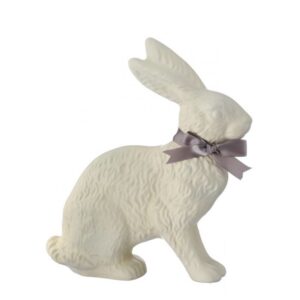 10" IVORY RESIN CHOCOLATE BUNNY