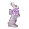 35" LAVENDER RESIN FOILED STANDING CHOCOLATE BUNNY WITH BASKET