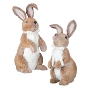 22" FAUX FUR STANDING BUNNY - SET OF 2