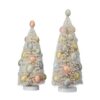 11-13" CREAM SUGARED SISAL EGG TREE - SET OF 2