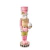 48" PINK/GREEN/BLACK RESIN GARDEN BUNNY WITH EGG