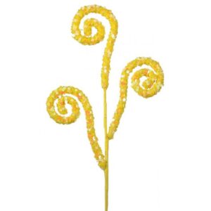 29" YELLOW SEQUIN SPRING CURL SPRAY - SET OF 6