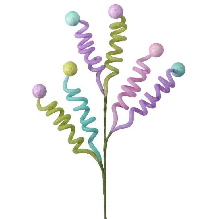 25" GLITTER SPRING CURL SPRAY WITH BALL - SET OF 6