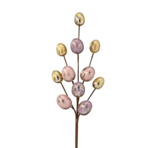 18" PASTEL METALLIC-FINISH EGG SPRAY - SET OF 6