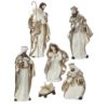 7-18” IVORY/ GOLD RESIN NATIVITY - SET OF 6